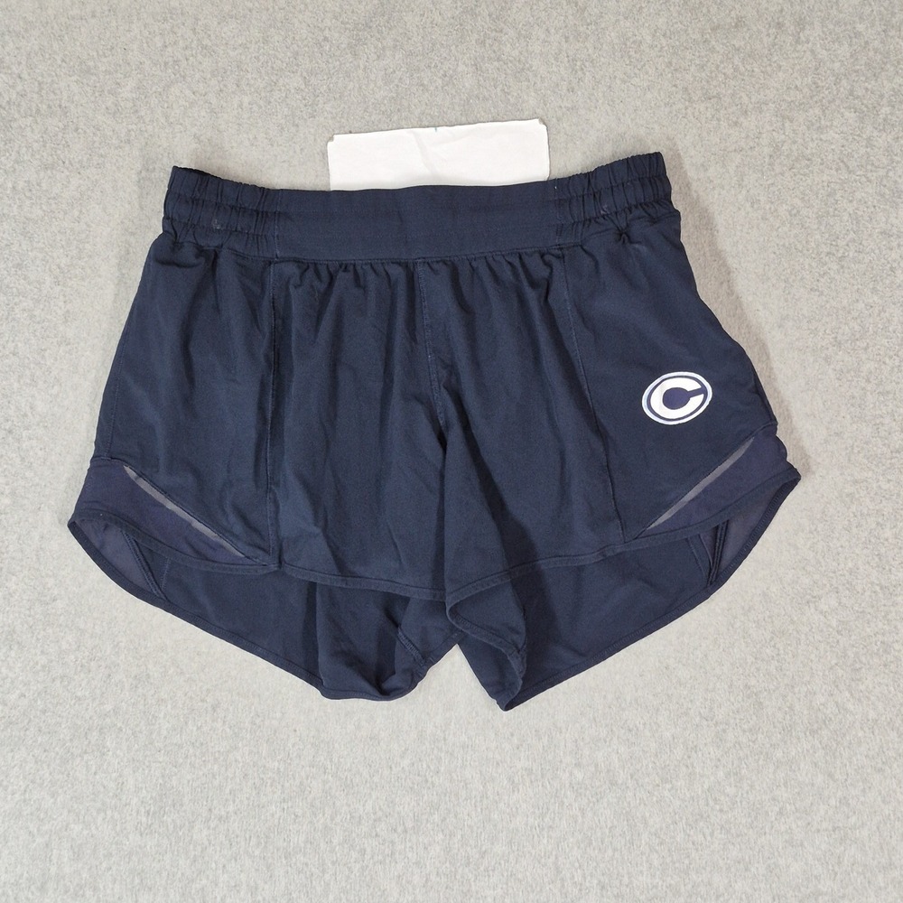 Lululemon23.8 Women Shorts 10 Navy Blue Running Hotty Hot Short II Elastic Waist